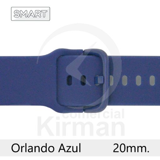 Imagen de CORREA SMART SILICONA AZUL ORLANDO 20MM