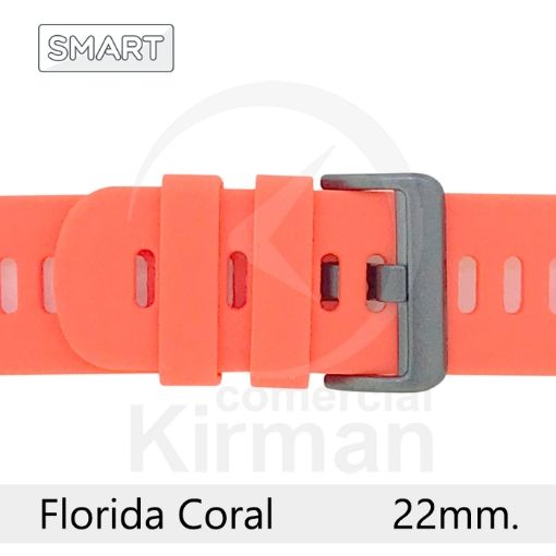 Imagen de CORREA SMART SILICONA CORAL FLORIDA 22MM