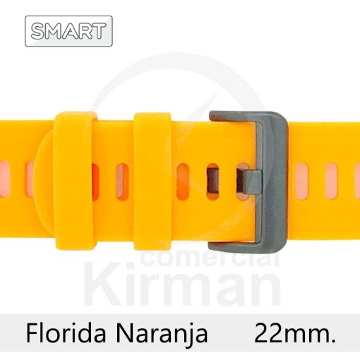 Imagen de CORREA SMART SILICONA NARANJA FLORIDA 22MM