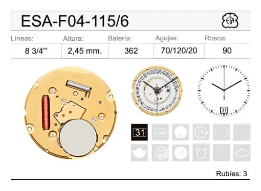 Imagen de MOVIMIENTO F04-115 CAL. 6H
