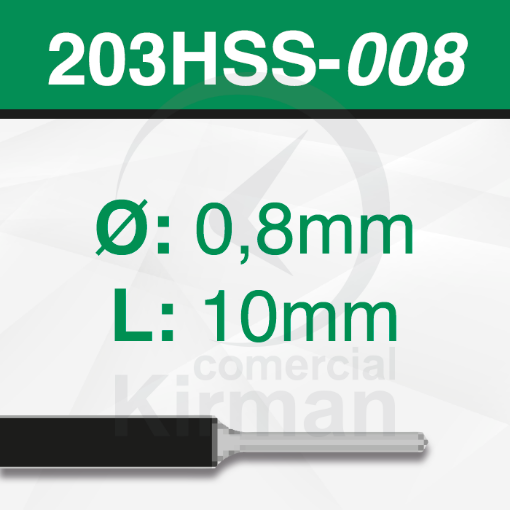 Imagen de Pack 2 Brocas de acero (203HSS) Ø 0.8mm y L1 10 mm
