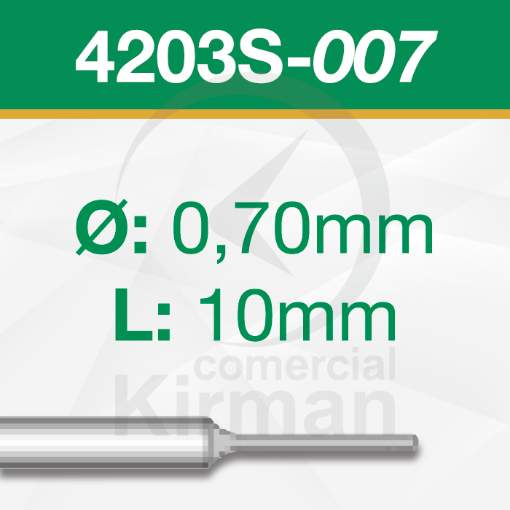 Imagen de Pack 2 Brocas Carburo de tungsteno 2 labios (4203S) Ø: 0.7mm y  L:10 mm