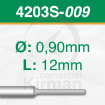 Imagen de Pack 2 Brocas Carburo de tungsteno 2 labios (4203S) Ø: 0.9mm y  L:12 mm
