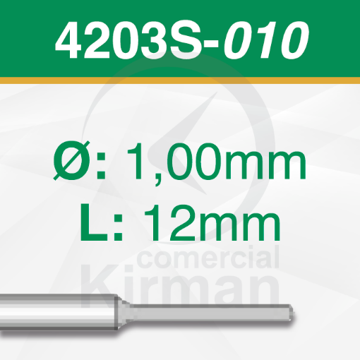 Imagen de Pack 2 Brocas Carburo de tungsteno 2 labios (4203S) Ø: 1.0mm y  L:12 mm