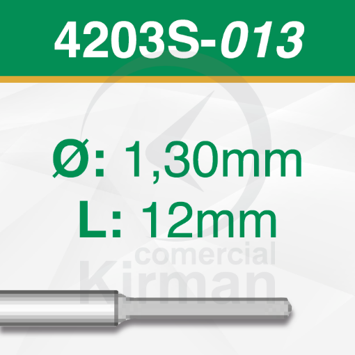 Imagen de Pack 2 Brocas Carburo de tungsteno 2 labios (4203S) Ø: 1.3mm y  L:12 mm