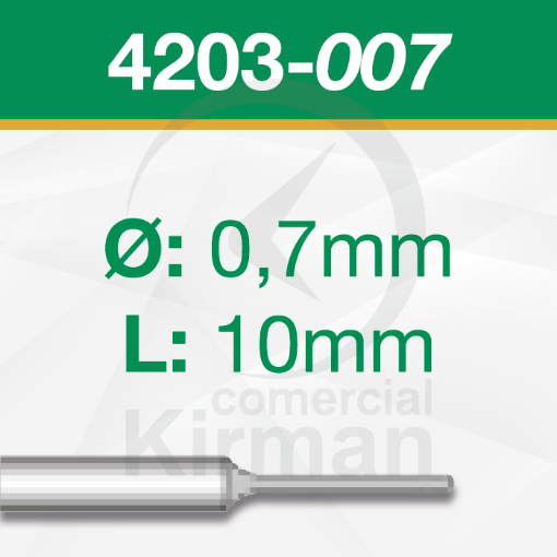 Imagen de Pack 2 Brocas 4 labios Carburo de tungsteno (4203) Ø:0.7mm y L:10mm