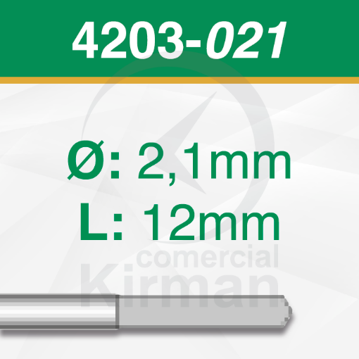 Imagen de Broca 4 labios Carburo de tungsteno Ø:2.1mm y L:12mm