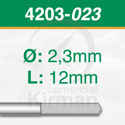 Imagen de Broca 4 labios Carburo de tungsteno Ø:2.3mm y L:12mm
