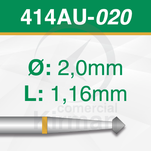 Imagen de PACK 2 FRESAS DOBLE CONO 90º DE CARBURO  (414AU) Ø:2.0mm