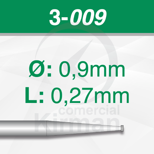 Imagen de PACKS 6 FRESAS DE RUEDA DE ACERO (3) Ø:0.9mm Y L:0.27mm