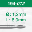 Imagen de PACK 6 FRESAS DE LLAMA DE ACERO (194) Ø:1.2mm Y L:8mm