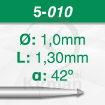 Imagen de PACK 6 FRESAS PUNTIAGUDAS DE ACERO (5) Ø:1.0mm Y L: 1.3mm