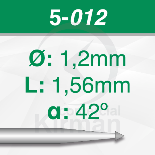 Imagen de PACK 6 FRESAS PUNTIAGUDAS DE ACERO (5) Ø:1.2mm Y L: 1.56mm