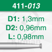 Imagen de PACK 6 FRESAS HUECAS DE ACERO (441) Ø1.3mm