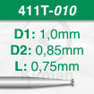 Imagen de PACK 6 FRESAS HUECAS TWINCUT DE ACERO (411T) Ø:1.0mm