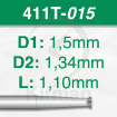 Imagen de PACK 6 FRESAS HUECAS TWINCUT DE ACERO (411T) Ø:1.5mm
