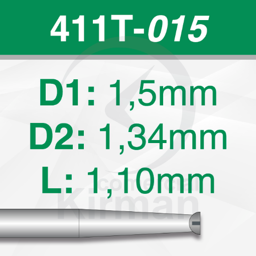 Imagen de PACK 6 FRESAS HUECAS TWINCUT DE ACERO (411T) Ø:1.5mm