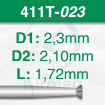 Imagen de PACK 6 FRESAS HUECAS TWINCUT DE ACERO (411T) Ø:2.3mm