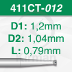 Imagen de Pack 6 Fresas huecas Twincut Cónicas de acero (411CT)  Ø:1.2mm