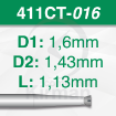Imagen de Pack 6 Fresas huecas Twincut Cónicas de acero (411CT)  Ø:1.6mm