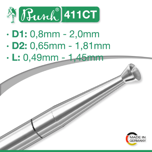 Imagen de Fresas Huecas TwinCut Cónicas Acero BUSCH - 411CT