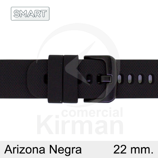 Imagen de CORREA SMART SILICONA NEGRA ARIZONA 22MM