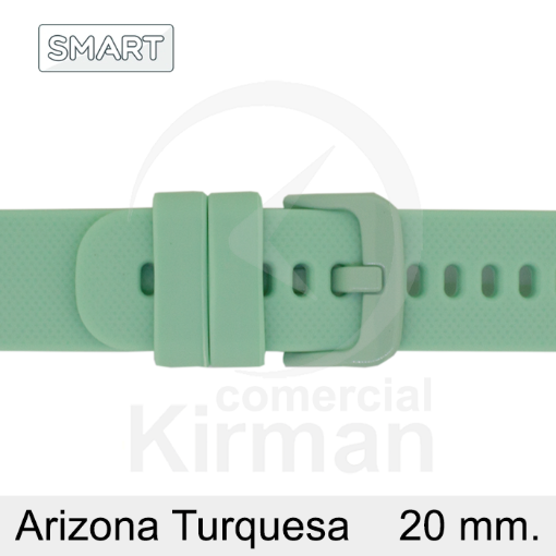 Imagen de CORREA SMART SILICONA TURQUESA ARIZONA 20MM