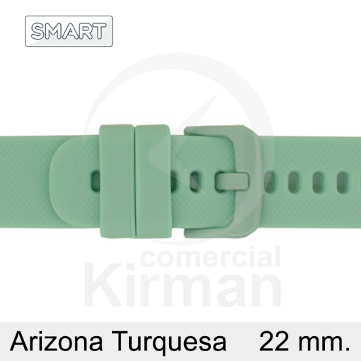 Imagen de CORREA SMART SILICONA TURQUESA ARIZONA 22MM