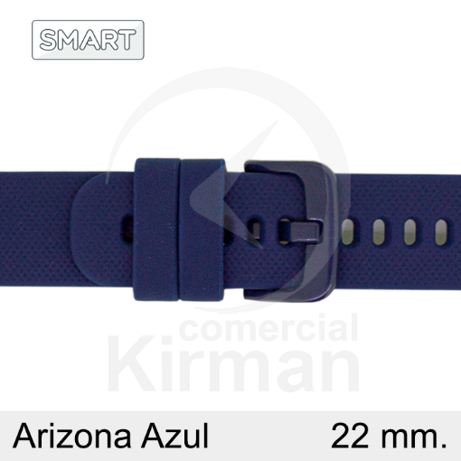 Imagen de CORREA SMART SILICONA AZUL ARIZONA 22MM