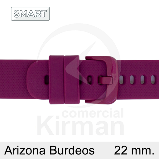 Imagen de CORREA SMART SILICONA BURDEOS ARIZONA 22MM