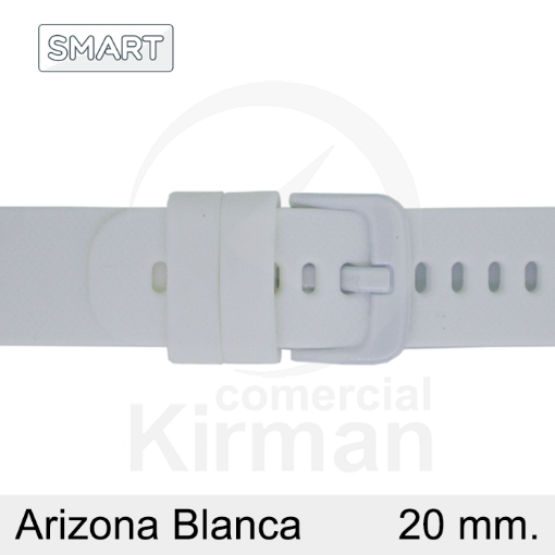 Imagen de CORREA SMART SILICONA BLANCA ARIZONA 20MM