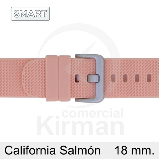 Imagen de CORREA SMART SILICONA SALMÓN CALIFORNIA 18 MM