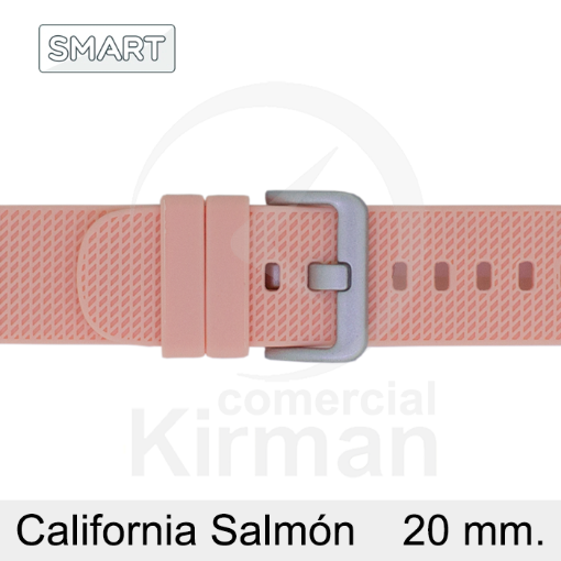 Imagen de CORREA SMART SILICONA SALMÓN CALIFORNIA 20 MM