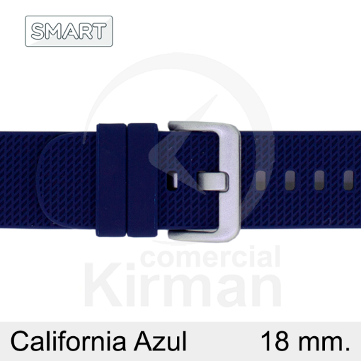 Imagen de CORREA SMART SILICONA AZUL CALIFORNIA 18 MM