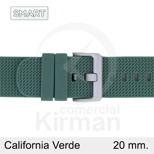 Imagen de CORREA SMART SILICONA VERDE CALIFORNIA 20 MM