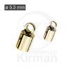 Imagen de 2 Terminales para pulseras chapado en 24k con Ø interior de 5.3 mm