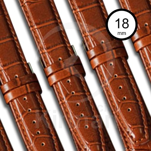 Imagen de Surtido 10 correas polipiel modelo Palencia Coco color marrón claro 18 mm