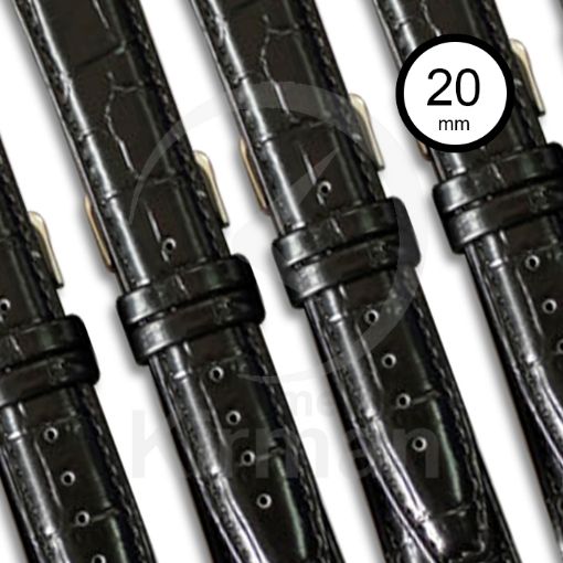 Imagen de Surtido 10 correas polipiel modelo Palencia Coco color negra 20 mm