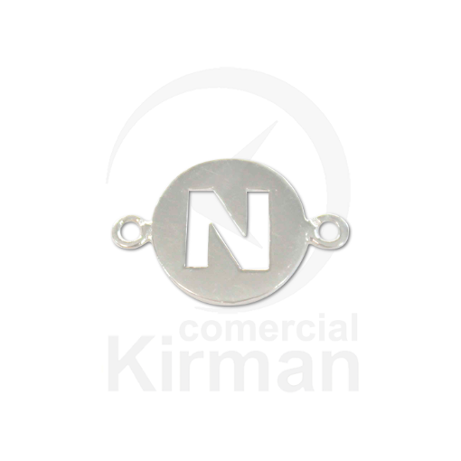 Imagen de Entrepieza Letra N 16.0 mm. Plata 925