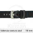 Imagen de CORREA NEOPRENO NEGRA COST.AZUL VALENCIA 18 MM
