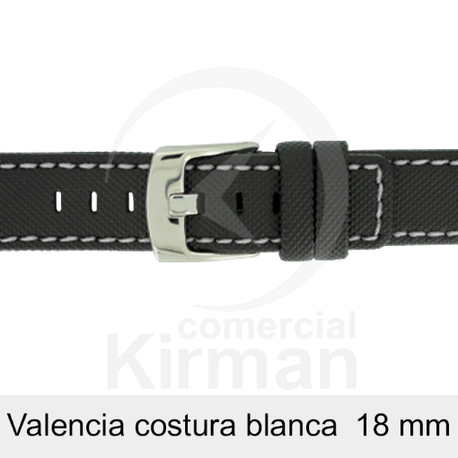 Imagen de CORREA NEOPRENO NEGRA COST.BLANCA VALENCIA 18 MM