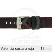 Imagen de CORREA NEOPRENO NEGRA COST.ROJA VALENCIA 18 MM
