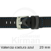 Imagen de CORREA NEOPRENO NEGRA COST.AZUL VALENCIA 20 MM