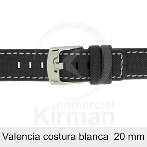 Imagen de CORREA NEOPRENO NEGRA COST.BLANCA VALENCIA 20 MM