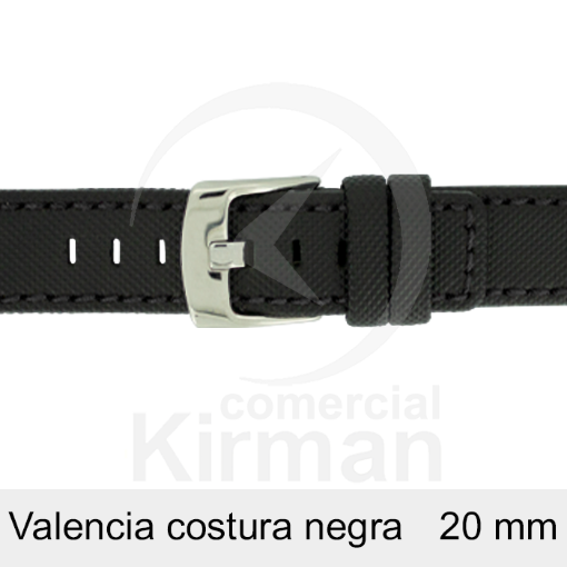 Imagen de CORREA NEOPRENO NEGRA COST.NEGRA VALENCIA 20 MM