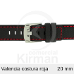 Imagen de CORREA NEOPRENO NEGRA COST.ROJA VALENCIA 20 MM