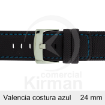 Imagen de CORREA NEOPRENO NEGRA COST.AZUL VALENCIA 24 MM
