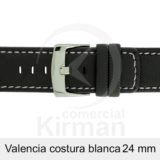 Imagen de CORREA NEOPRENO NEGRA COST.BLANCA VALENCIA 24 MM