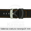 Imagen de CORREA NEOPRENO NEGRA COST.NARANJA VALENCIA 24 MM