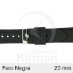 Imagen de CORREA SILICONA NEGRA FARO 20 MM